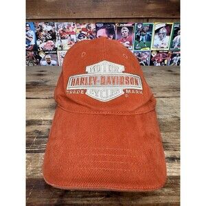 Harley Davidson Strapback Hat Cap Motorcycles Orange Casual